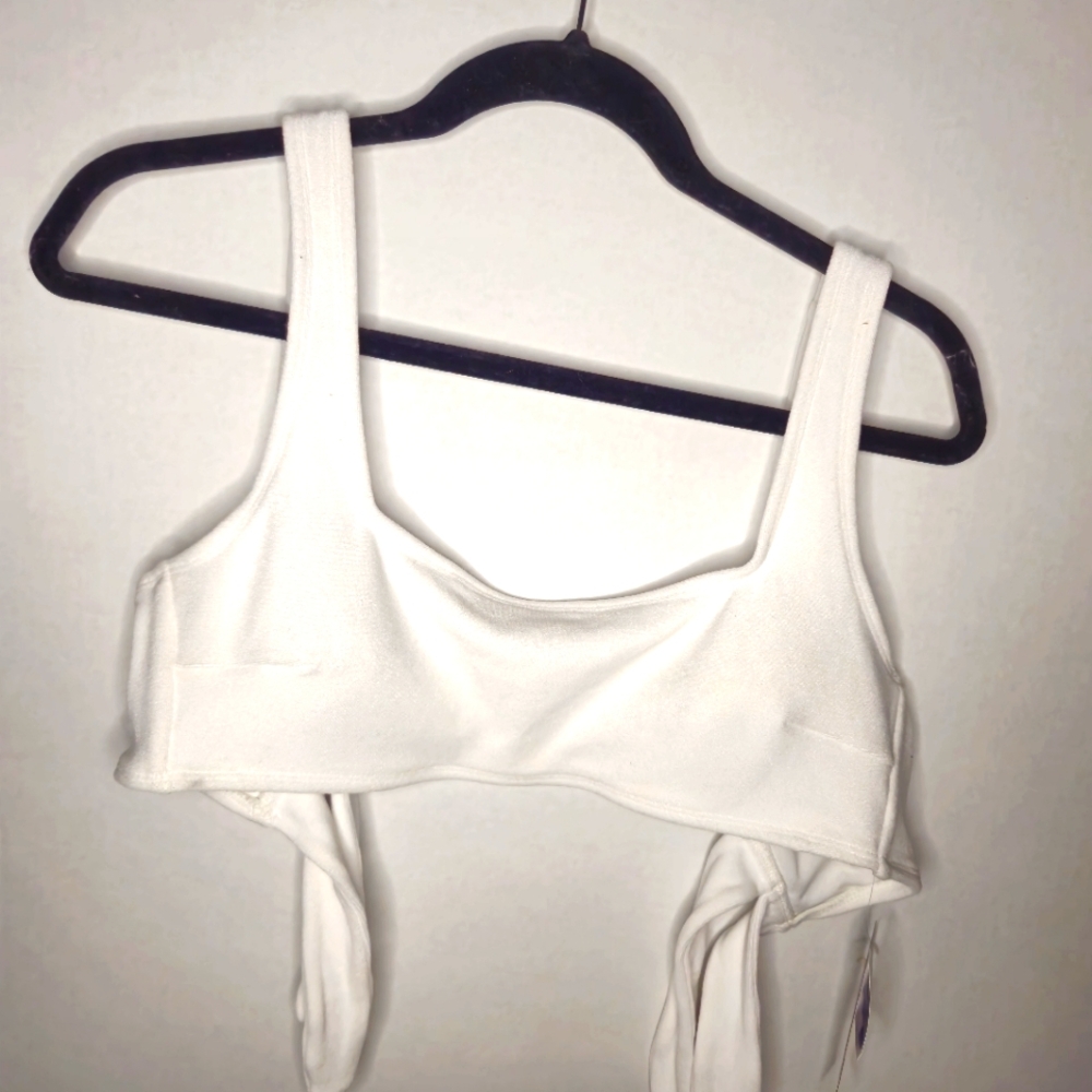 NO BOUNDARIES WOMENS TERRY CLOTH BIKINI TOP TIES IN THE‎ BACK LG 11-13